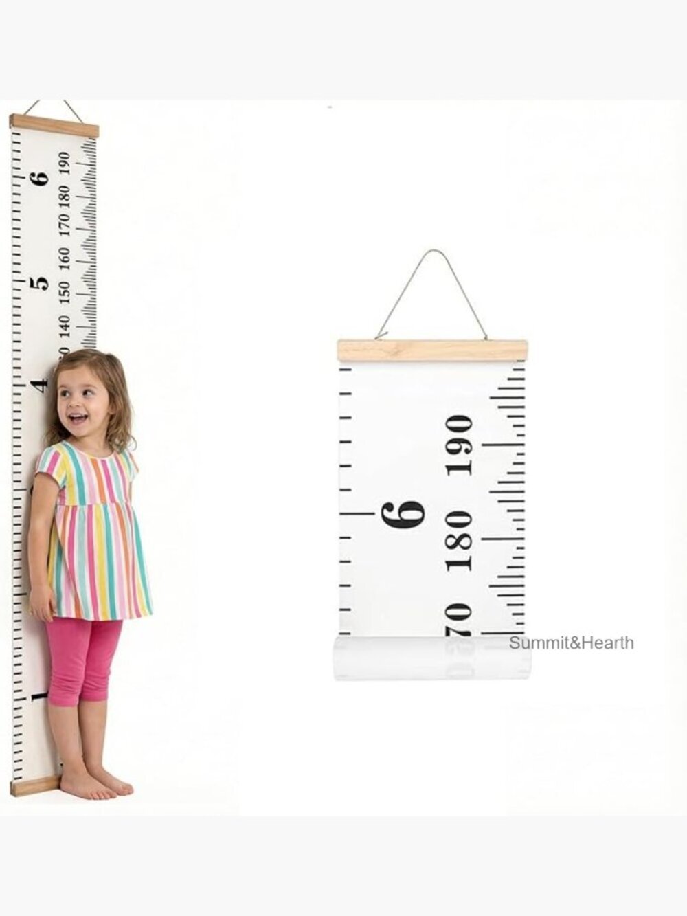 Canvas Height Chart for Kids Wall, 7.87x78.74 Inches, Removable Growth Ruler